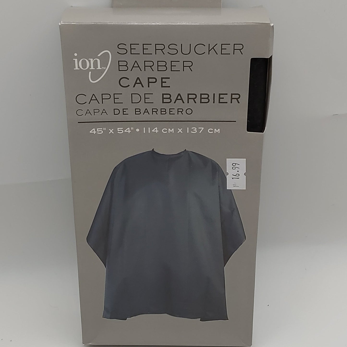 Ion Seersucker Barber Cape 45" x 54" / 14 cm x 137 cm Color Black - VIP Extensions