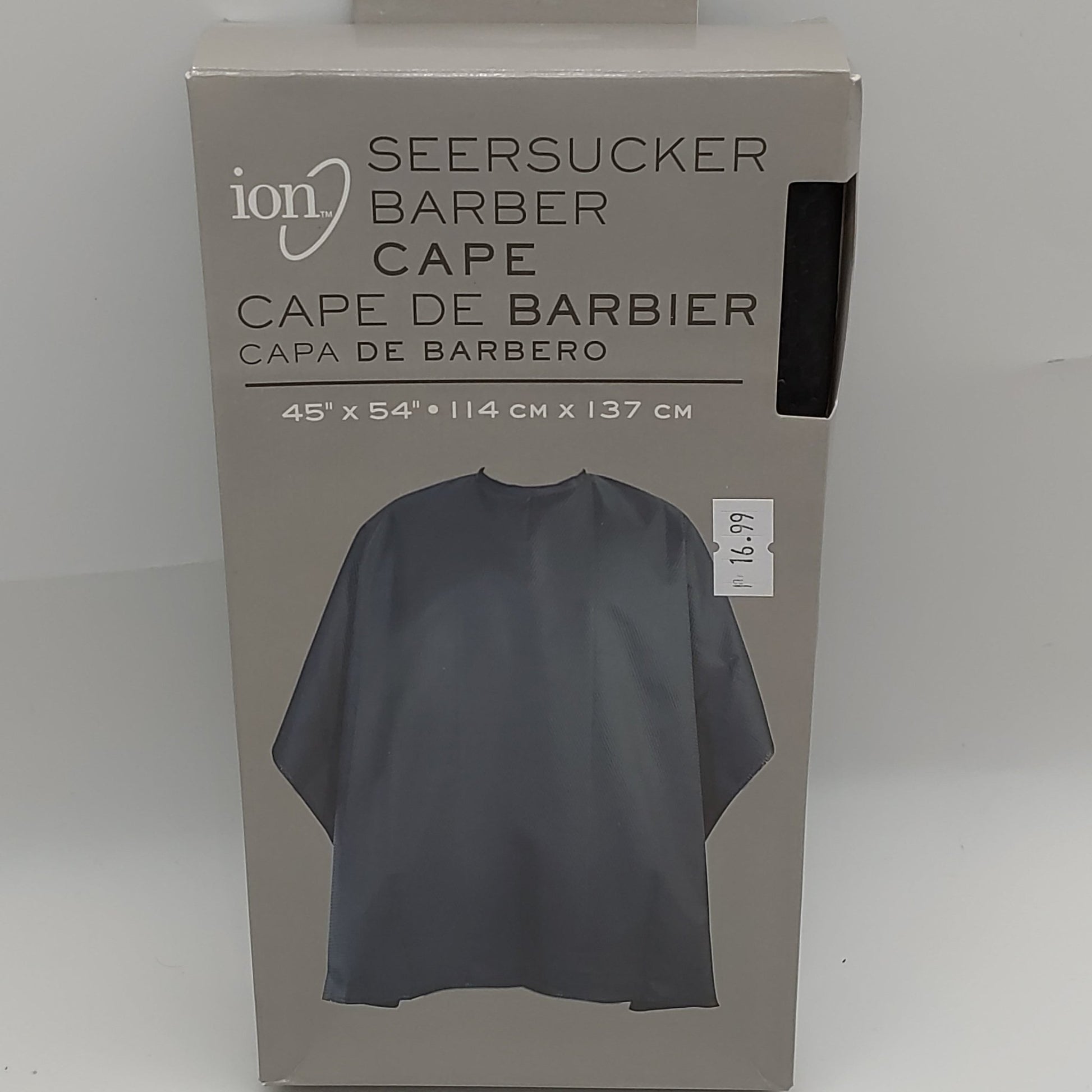 Ion Seersucker Barber Cape 45" x 54" / 14 cm x 137 cm Color Black - VIP Extensions