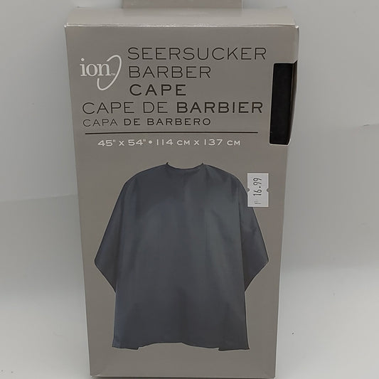 Ion Seersucker Barber Cape 45" x 54" / 14 cm x 137 cm Color Black - VIP Extensions