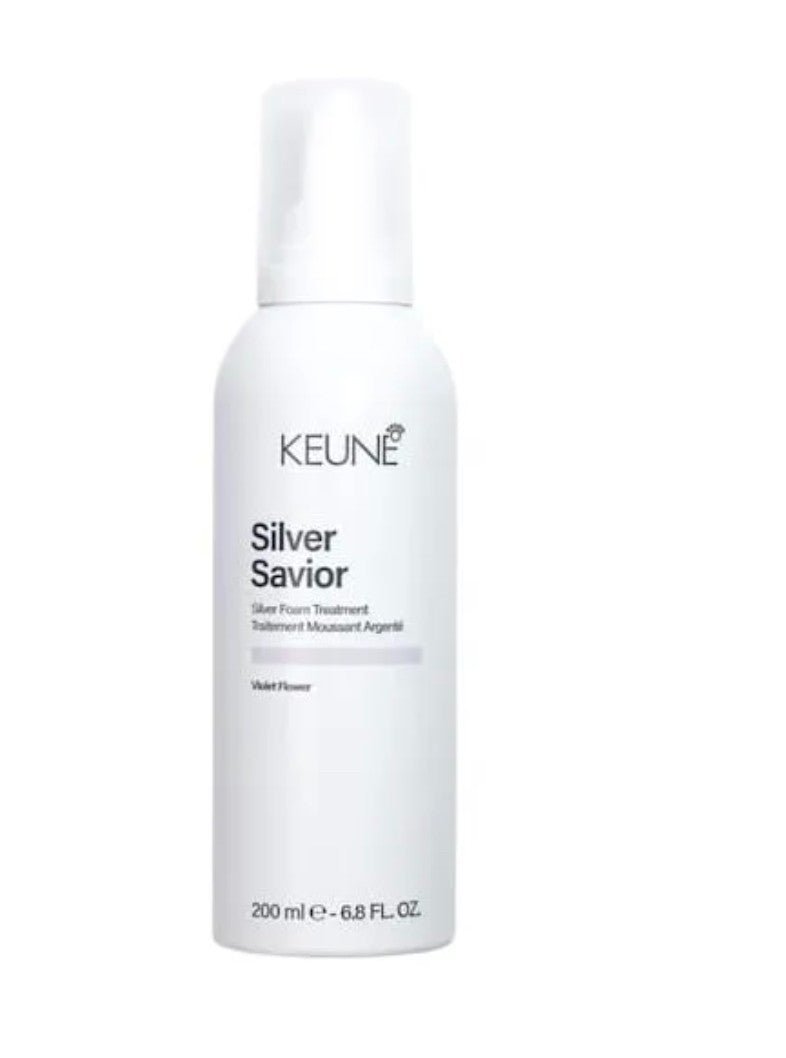 Keune Care Silver Savior Foam Treatment, Toning & Moisturizing Leave - In Mousse for Blonde & Grey Hair - VIP Extensions