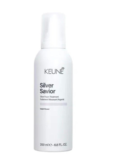 Keune Care Silver Savior Foam Treatment, Toning & Moisturizing Leave - In Mousse for Blonde & Grey Hair - VIP Extensions