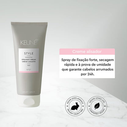 Keune Style Straight Cream, Heat - Activated & Anti - Frizz Cream for Smooth Hair, 6.8 Fl Oz - VIP Extensions