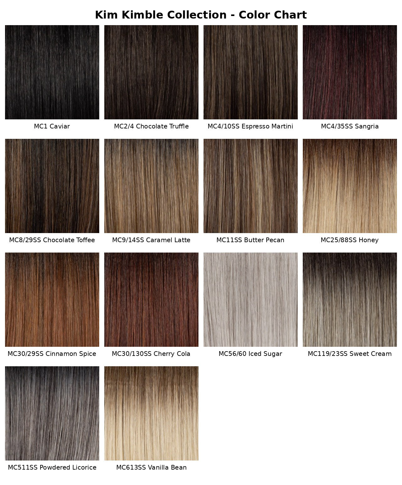 Kim Kimble Collection color chart