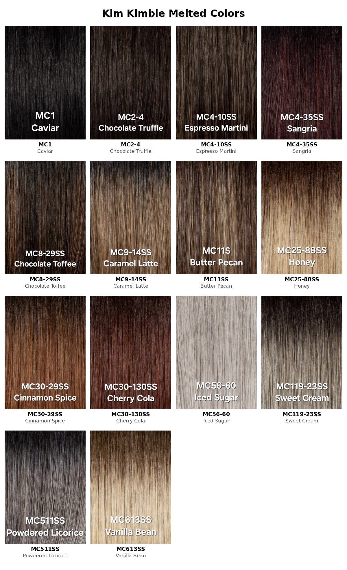 Kim Kimble Melted Colors color chart