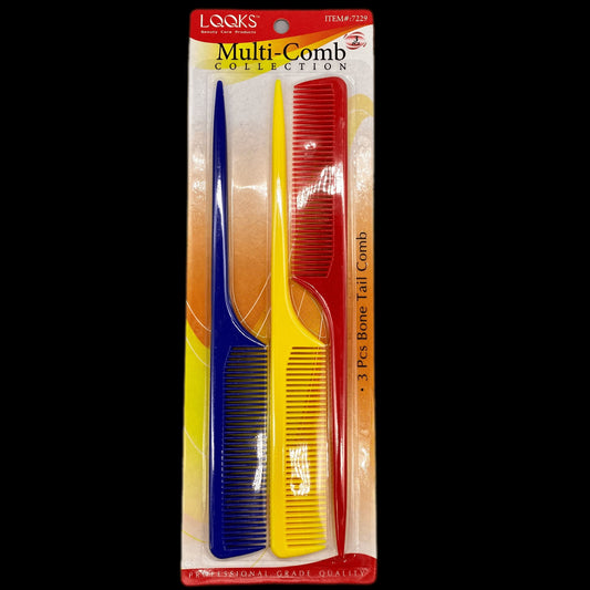 LQQKS 3 Piece Bone Tail Comb - VIP Extensions
