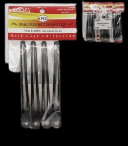LQQKS 4.75"/12CM SNAG FREE SECTIONING CLIP BLACK - VIP Extensions