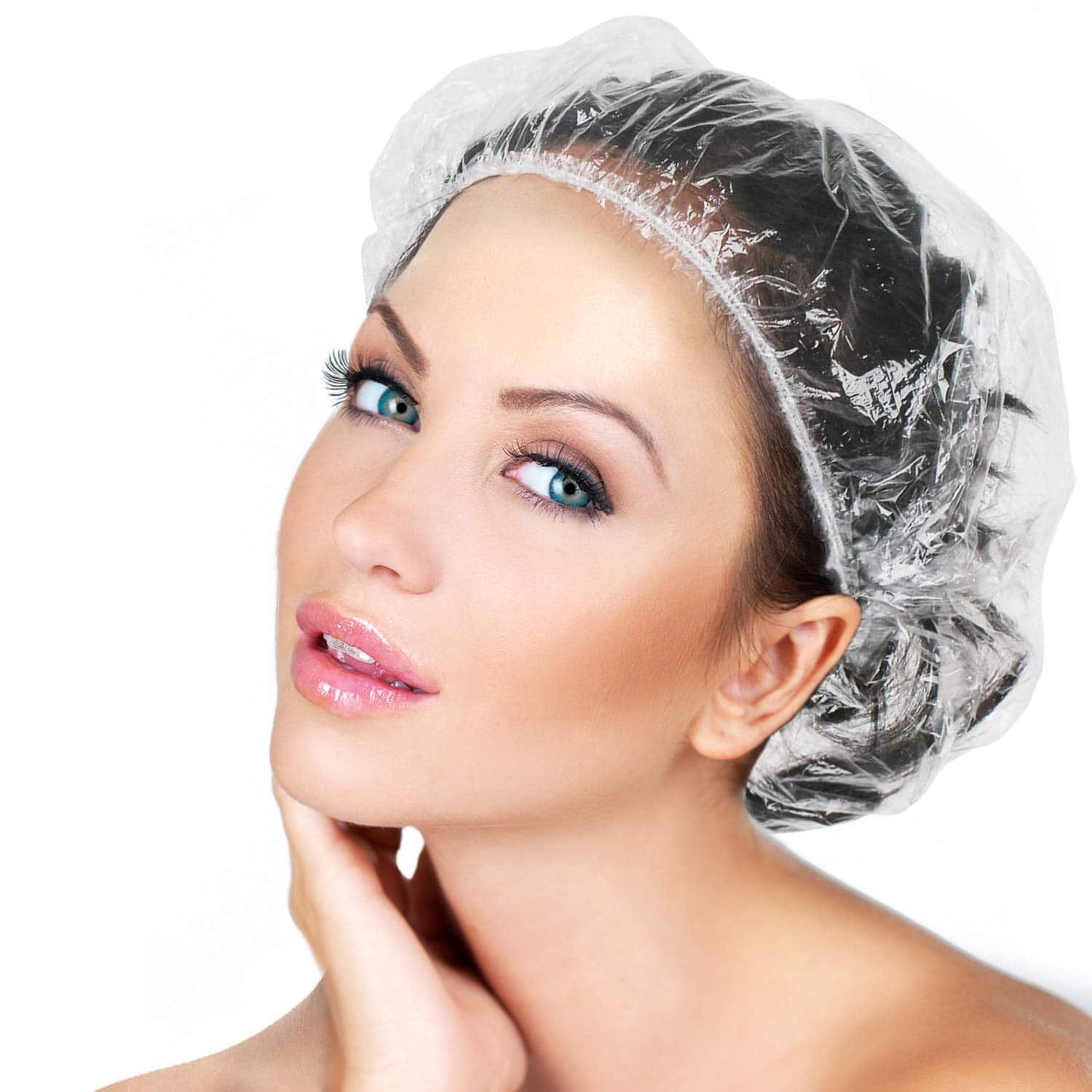 LQQKS Clear Plastic Shower Cap 30 PCS - VIP Extensions