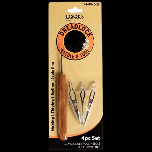 LQQKS CURVED DREADLOCK TOOL 3PC + BAMBOO CROCHET SINGLE HOOK - VIP Extensions