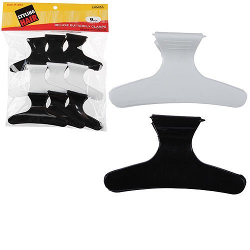 LQQKS DELUXE BUTTERFLY CLAMPS BW 9PC - VIP Extensions