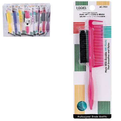LQQKS DUAL HEAD COMB & BRUSH ABS 1PC - VIP Extensions