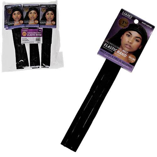 LQQKS Melt Elastic Band 1 1/8 inch with silicone grip, 1 piece, black and brown - wig melt band