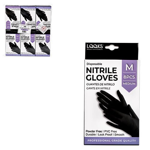 LQQKS NITRILE GLOVE 8PC/PK Medum - VIP Extensions
