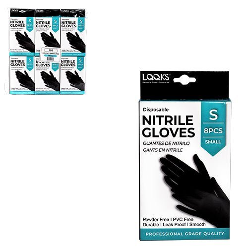 LQQKS NITRILE GLOVE 8PC/PK Medum - VIP Extensions