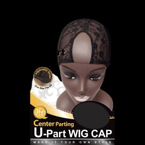 M & M U - PART WIG CAP CENTER PARTING BLACK - ADJUSTABLE STRIPS 5013 - VIP Extensions