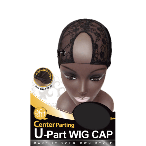 M & M U - PART WIG CAP CENTER PARTING BLACK - ADJUSTABLE STRIPS 5013 - VIP Extensions