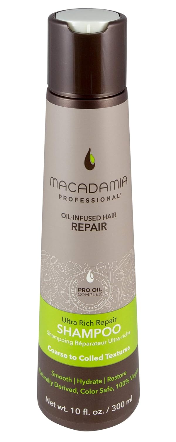 Macadamia Professional Hair Care Sulfate & Paraben Free Natural Organic Cruelty - Free Vegan Hair Products Ultra Rich Hair Repair Shampoo, 10oz - VIP Extensions