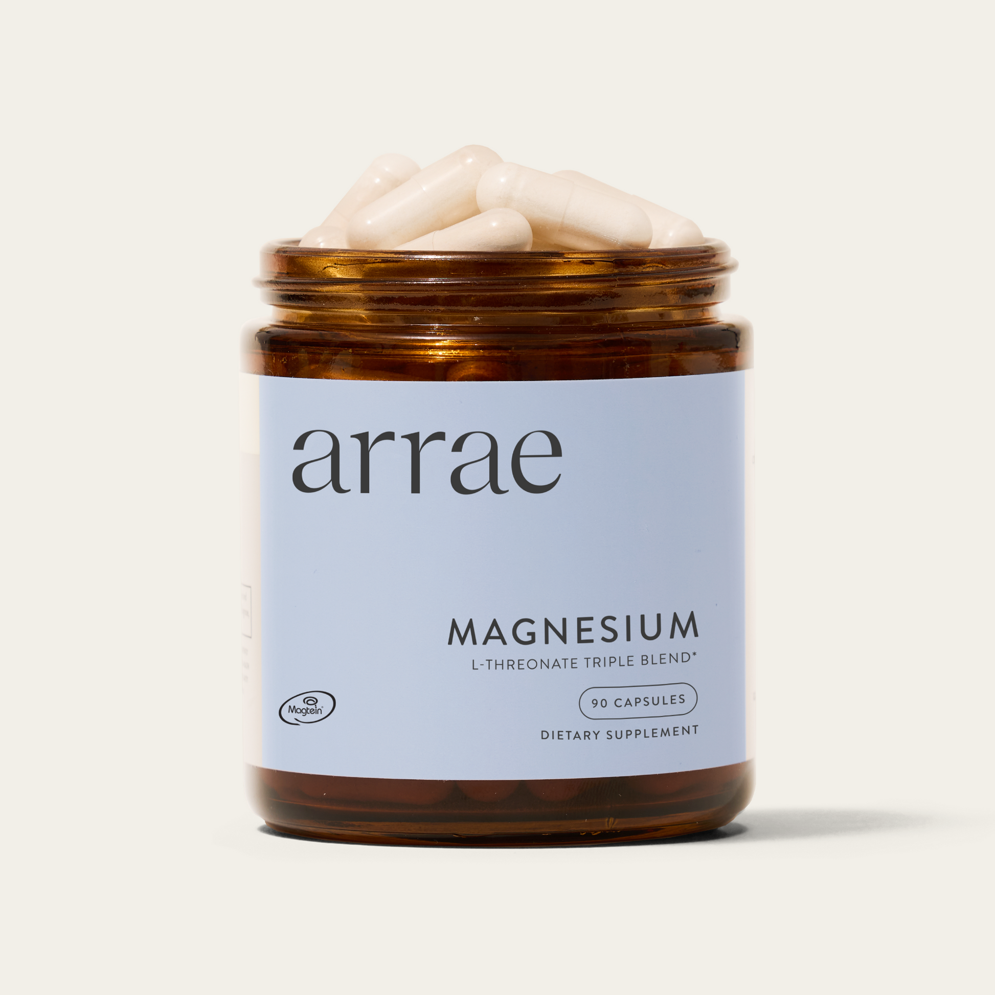 Arrae Magnesium L-Threonate triple blend supplement, 90 capsule jar