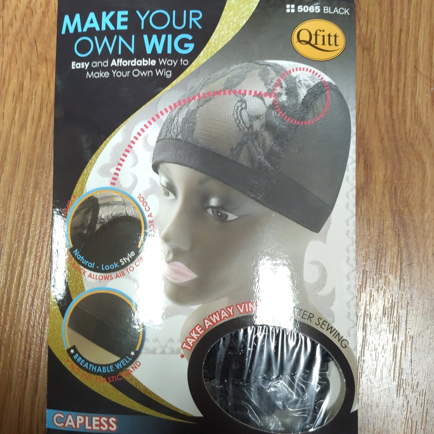 Make your Own Wig Qfitt 5065 Black Capless Wig Cap - VIP Extensions