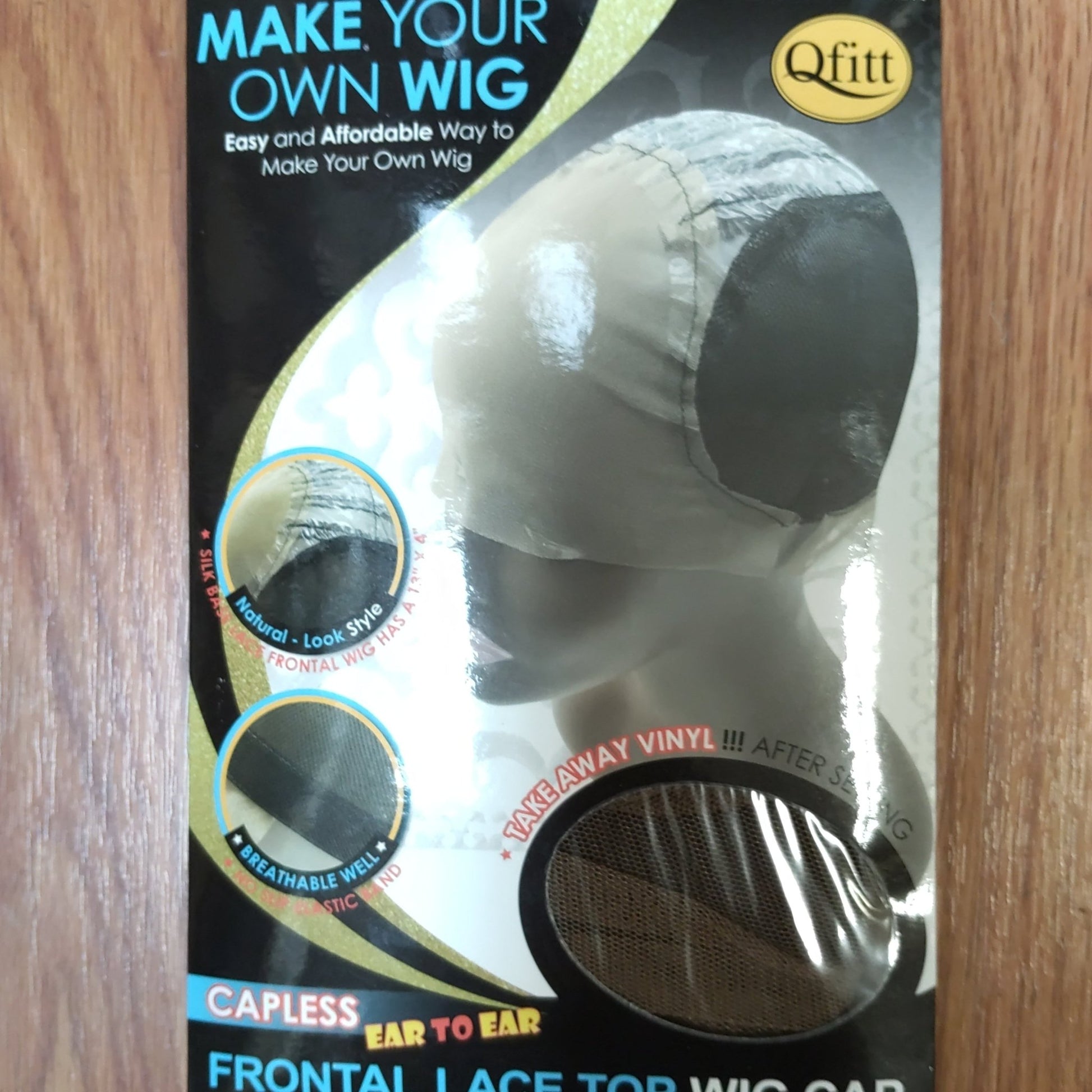 Make your Own Wig Qfitt 5067 Black Capless Ear to Ear Frontal Lace Top Wig cap - VIP Extensions