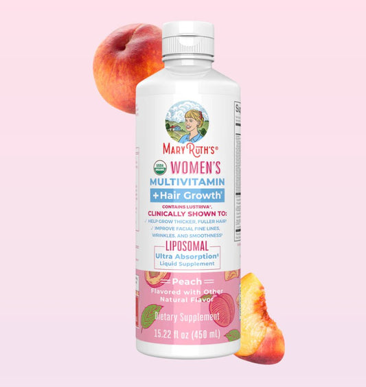 MaryRuth s Multivitamin + Lustriva Hair Growth Liposomal | Adults | Biotin | Vitamin D| B Vitamins | Thicker Hair Wrinkles Fine Lines Skin Care | Women s Health | 15 fl oz - VIP Extensions