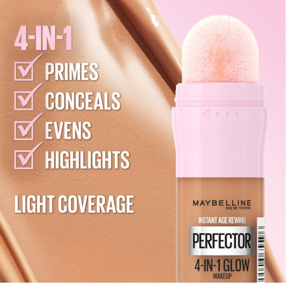 Maybelline Instant Age Rewind Instant Perfector Glow Makeup light Medium .68 oz - VIP Extensions