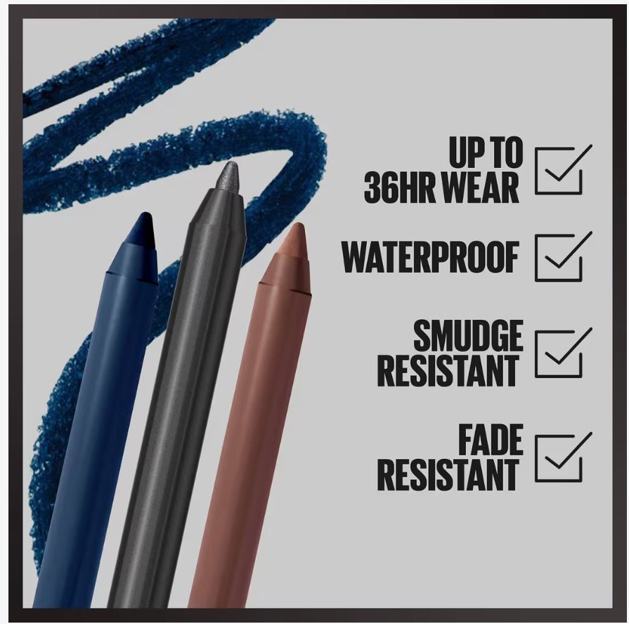 Maybelline TattooStudio gel eyeliner 36-hour waterproof wear benefits
