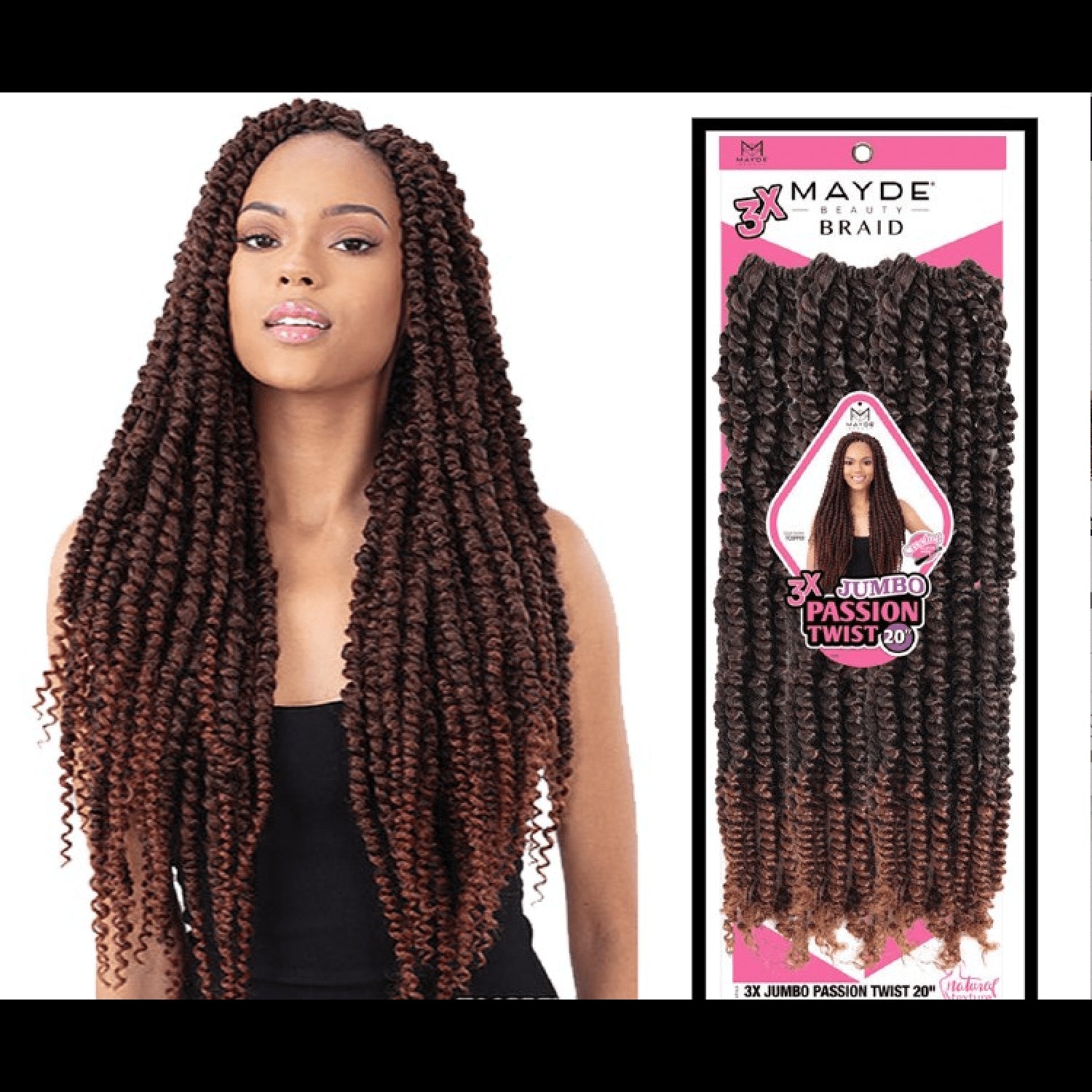 Mayde Beauty Braid 3X Jumbo Passion Twist 20" - VIP Extensions