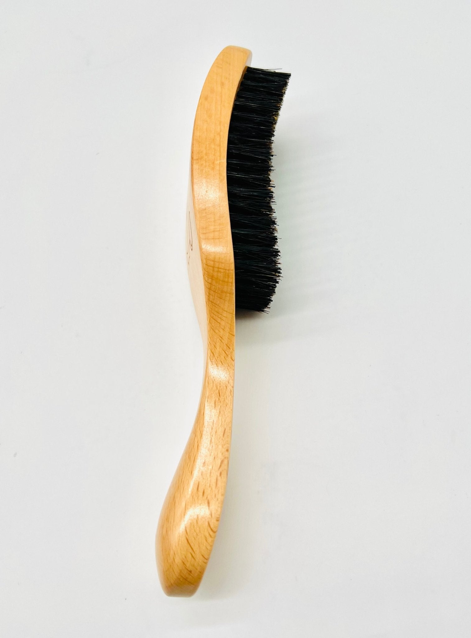 MEN'S WOOD GROOMING WAVE BRUSH MEDIUM HARD NATURAL 3PC PVC - VIP Extensions