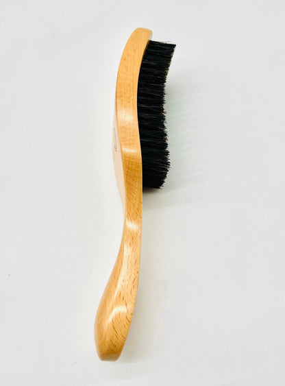 MEN'S WOOD GROOMING WAVE BRUSH MEDIUM HARD NATURAL 3PC PVC - VIP Extensions