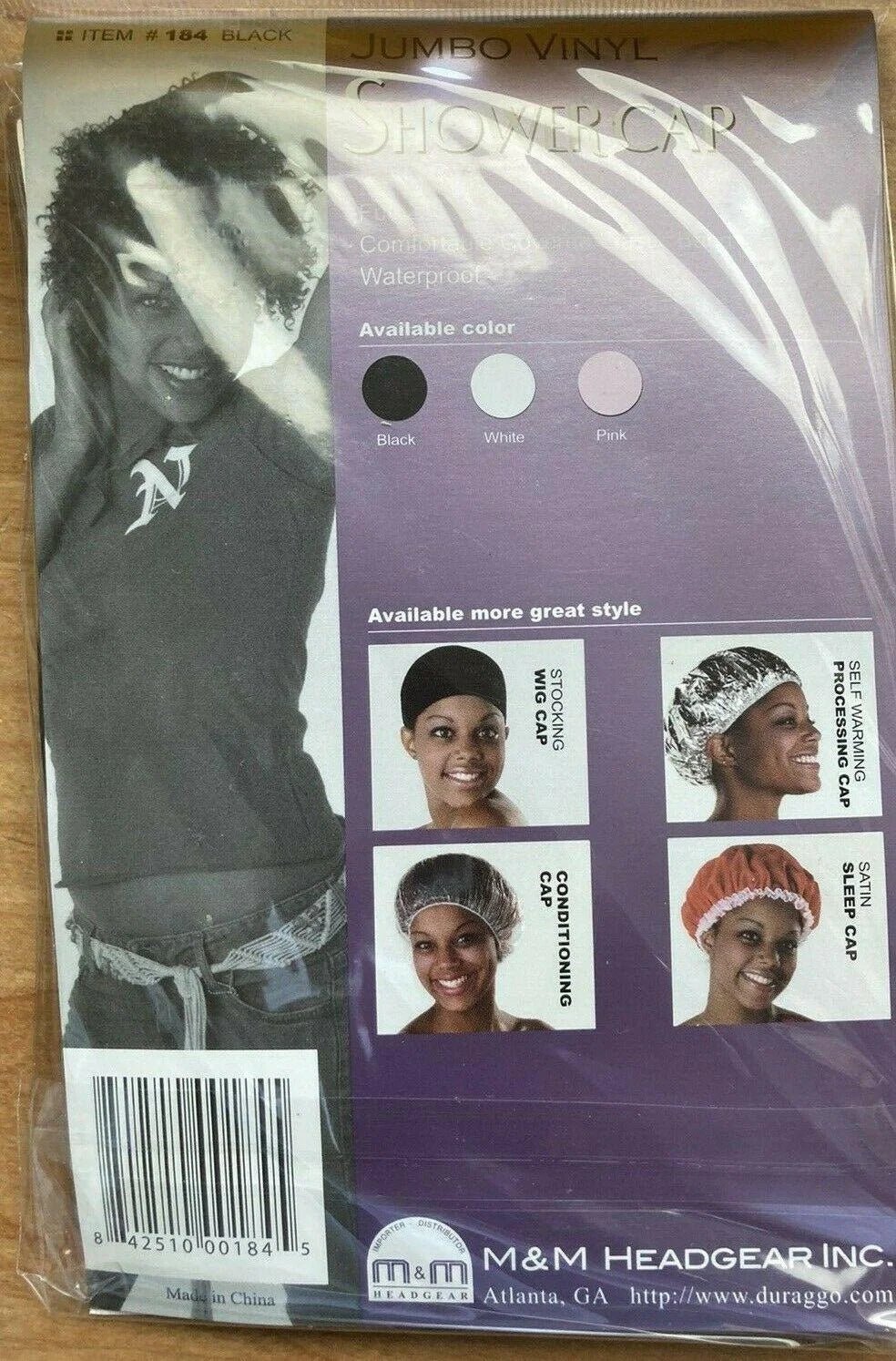 M&M 184 Vinyl Shower Cap X - Large Black - VIP Extensions