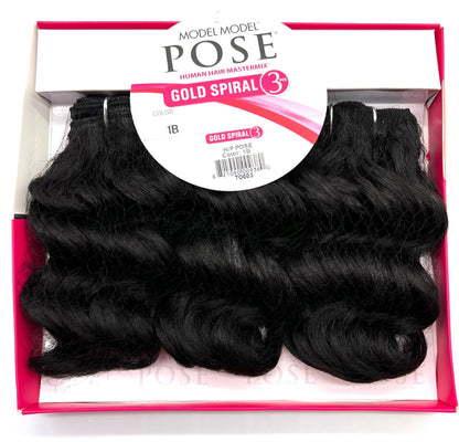 Model Model POSE Human Hair Blend GOLD SPIRAL 3PCS - VIP Extensions