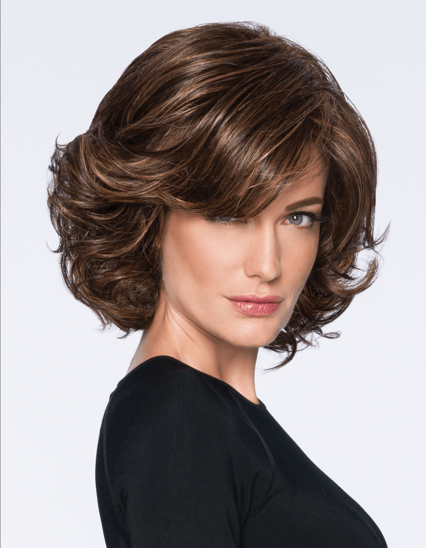 Modern Flair Wig Color R2 Ebony - Hairdo Wigs Mid - Length Layered Soft Wave Bob TRU2Life Heat Friendly Synthetic - VIP Extensions