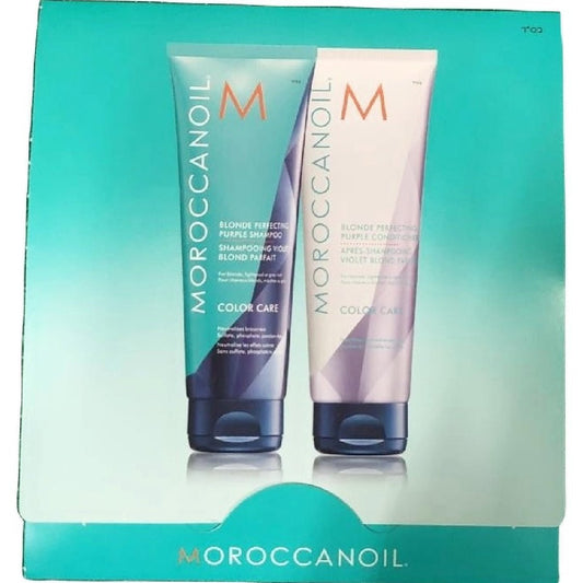 Moroccanoil Blonde Perfecting Purple Shampoo & Conditioner Sample 0.35 oz - 2 Pack - VIP Extensions