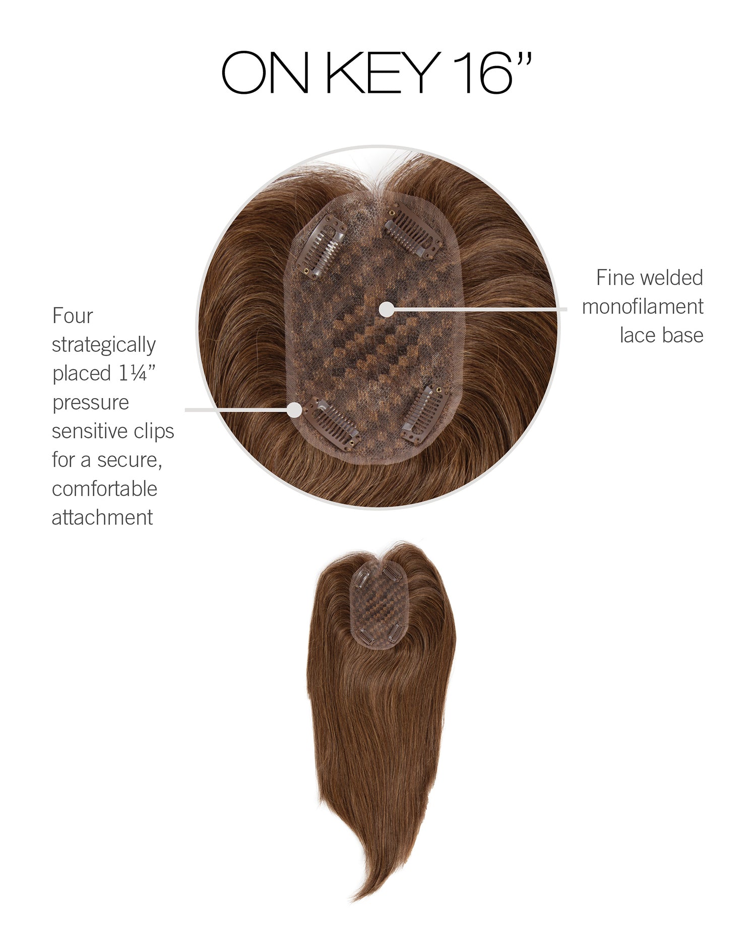 NEW! On Key 16″ Hair topper - VIP Extensions