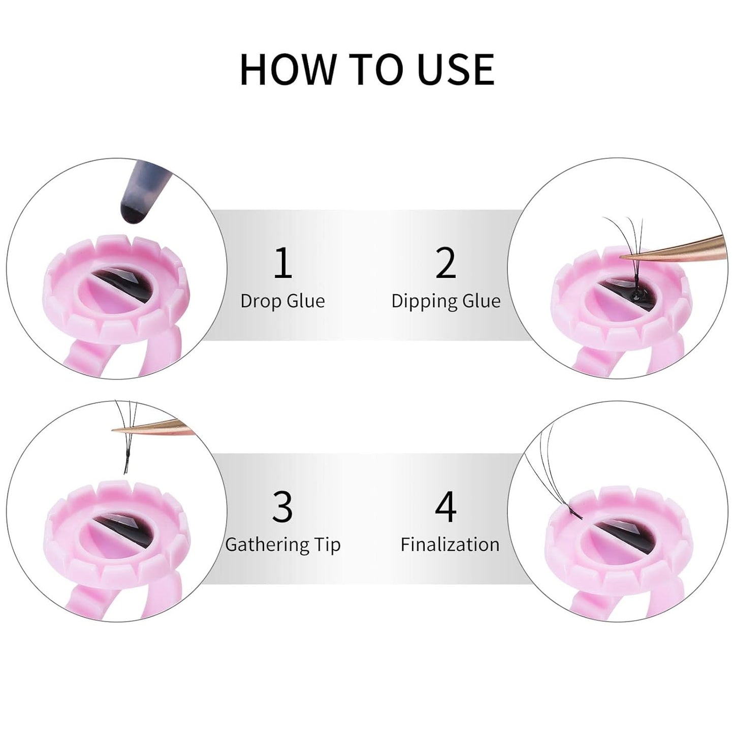 New! VIP Glue Ring and Easy Fan Cup! Two in one! 100pcs bag - VIP Extensions