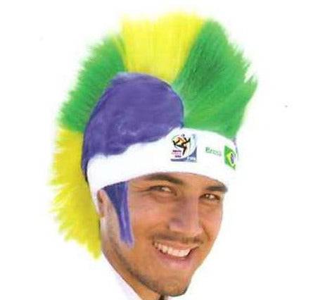 Official FIFA Soccer Mohawk Wig 25-Count Case Pack – Brazil – Vintage/Collectible (2010 Collection) - VIP Extensions