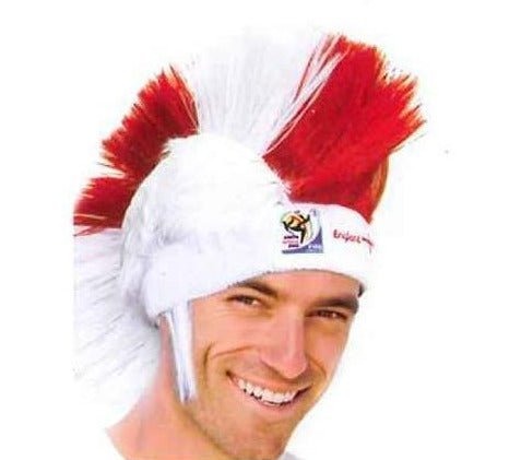 Official FIFA Soccer Mohawk Wig 25-Count Case Pack – England – Vintage/Collectible (2010 Collection) - VIP Extensions