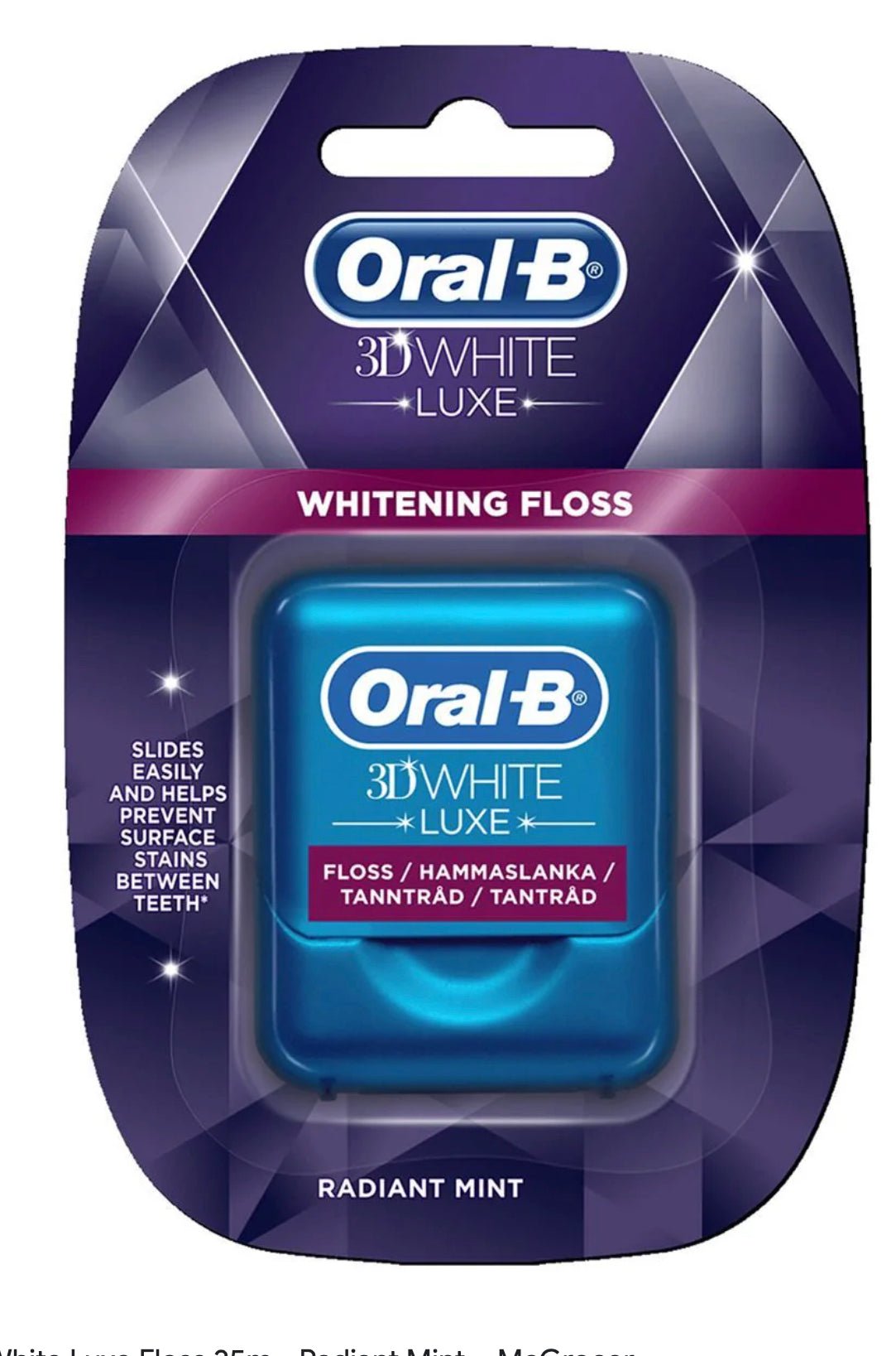 Oral B 3D White Luxe Teeth Dental Floss - Radiant Mint - VIP Extensions
