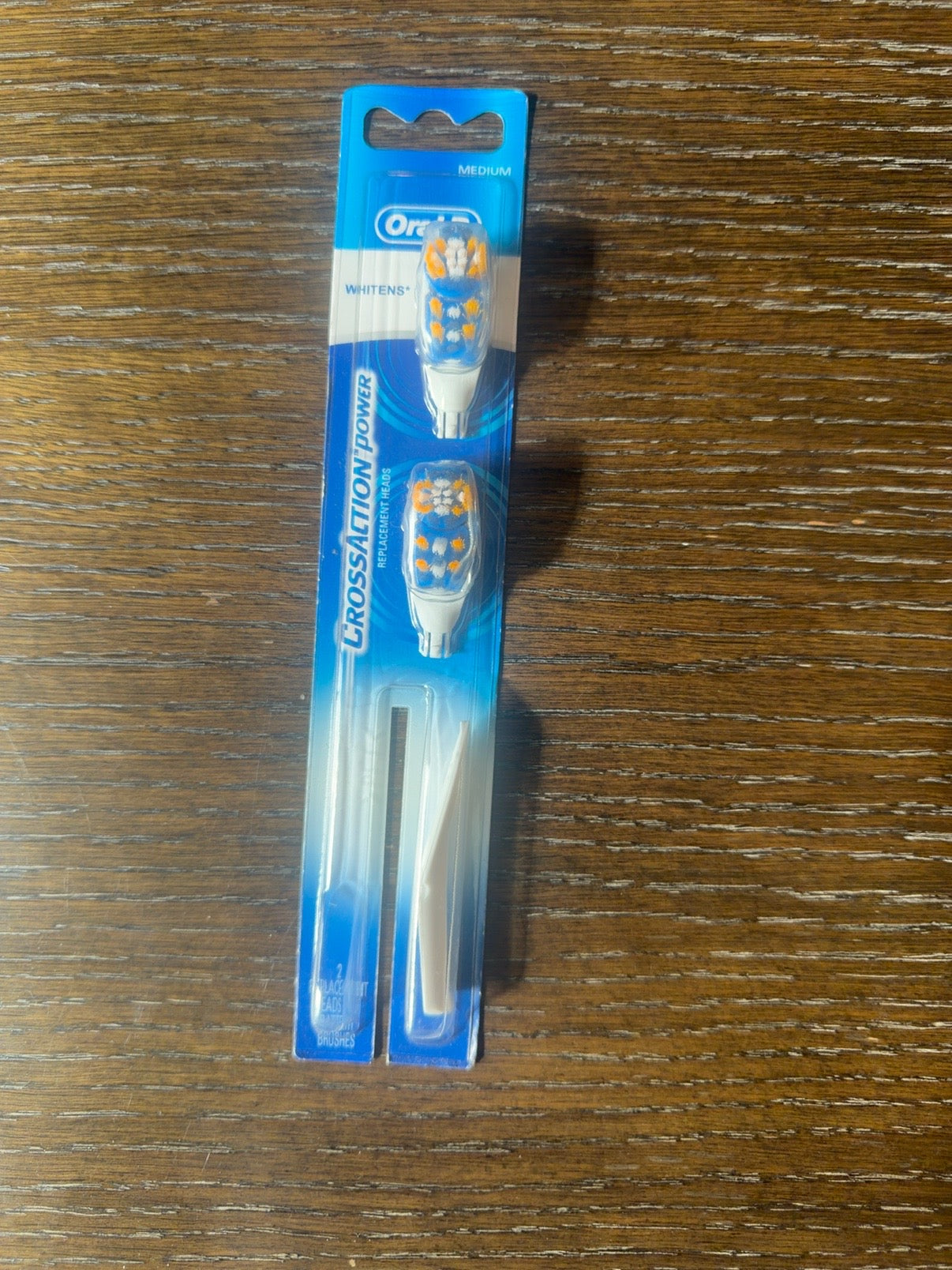 Oral-B CrossAction Power Whitening medium replacement brush heads, 2-pack