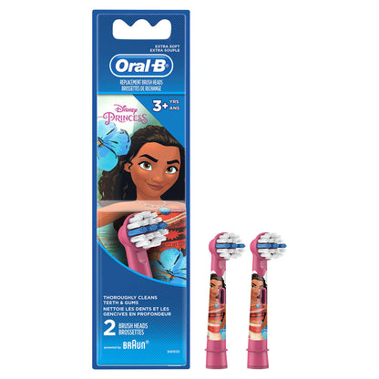 Oral-B Kids Disney Princess Moana extra soft replacement brush heads 2-pack manufacturer packaging used in multipacks