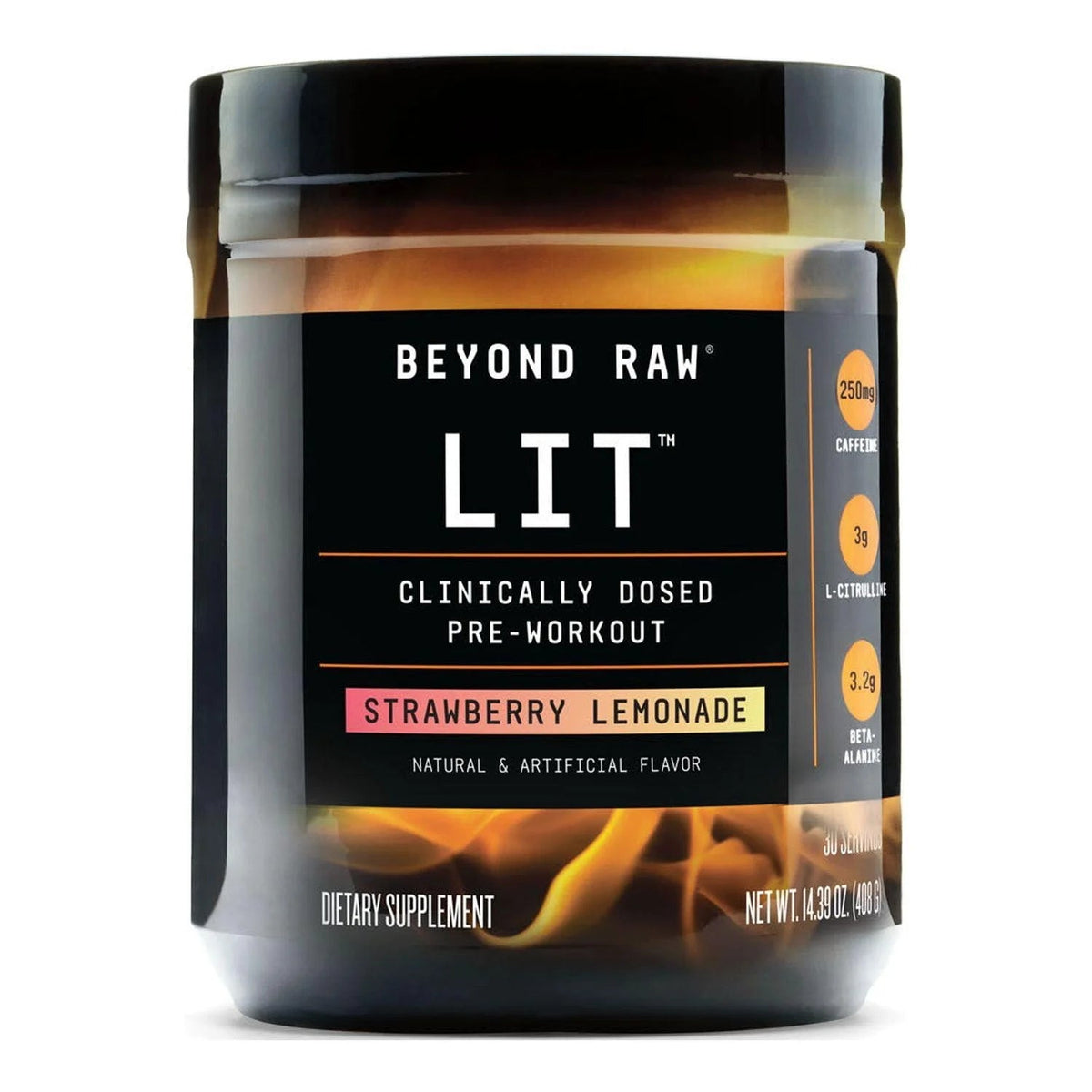 Beyond Raw LIT Clinically Dosed Pre-Workout Powder, 30 Servings - Strawberry Lemonade