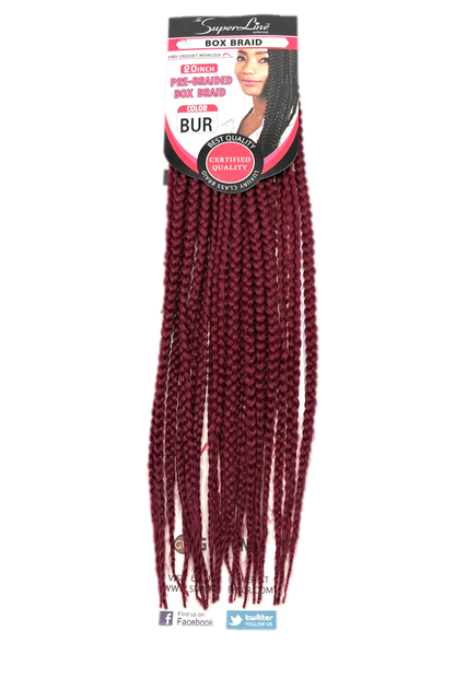 Super Line Pre-Braided Box Braid - BUR / 20 in