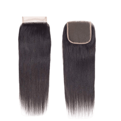 Rio Straight Closure 4x4 Natural Black, 14 in