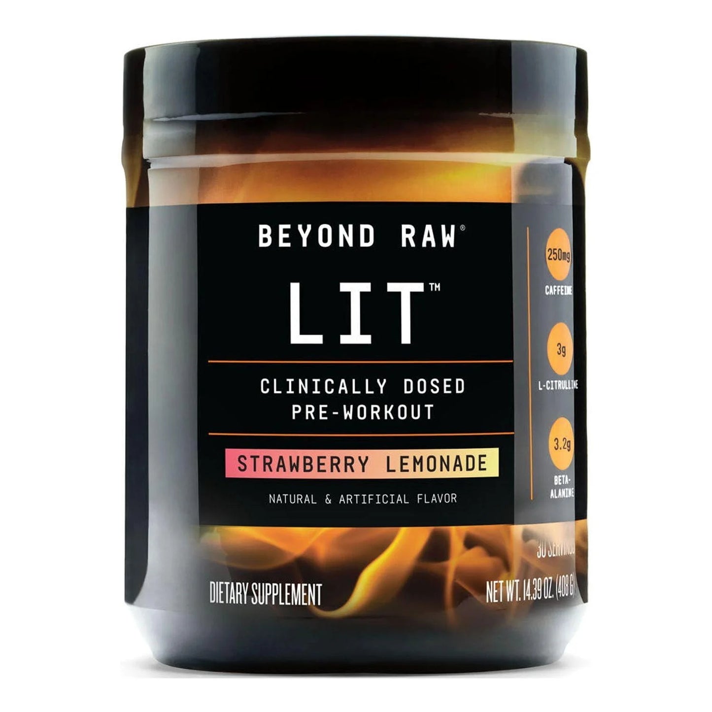Beyond Raw LIT Clinically Dosed Pre-Workout Powder, Strawberry Lemonade, 30 Servings