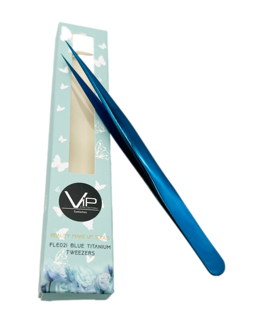 VIP Extensions Eyelash Tweezers FLE012, Matte Gold Pearl
