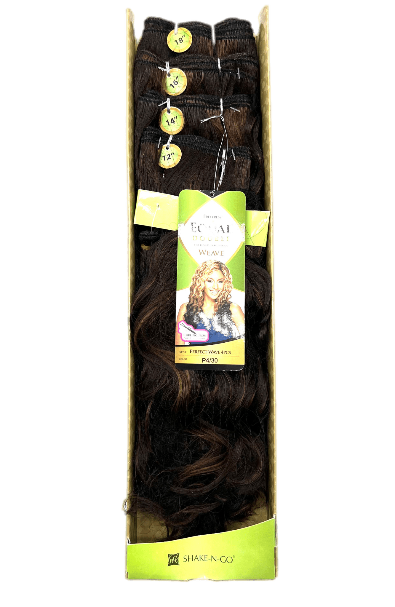 FreeTress Equal Double Perfect Wave 4 Pcs + Closure, Color P4/30