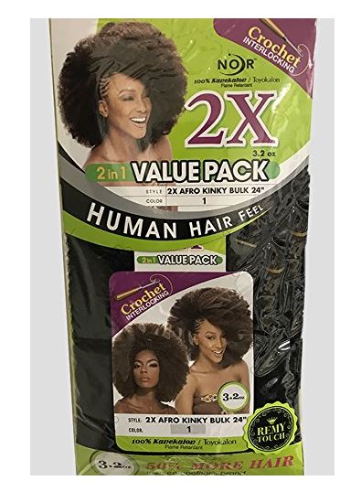 Janet Collection Noir Afro Kinky Bulk Braiding Hair, 24 in, M30/144