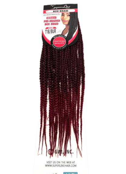 Super Line Pre-Braided Box Braid - T1B/BUR / 20 in