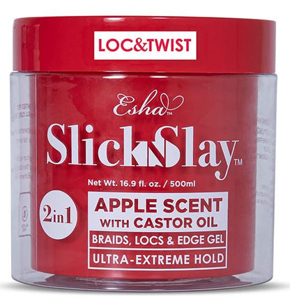 Esha Slick N Slay 3-in-1 Braid and Edge Gel, 16.9 oz, Apple