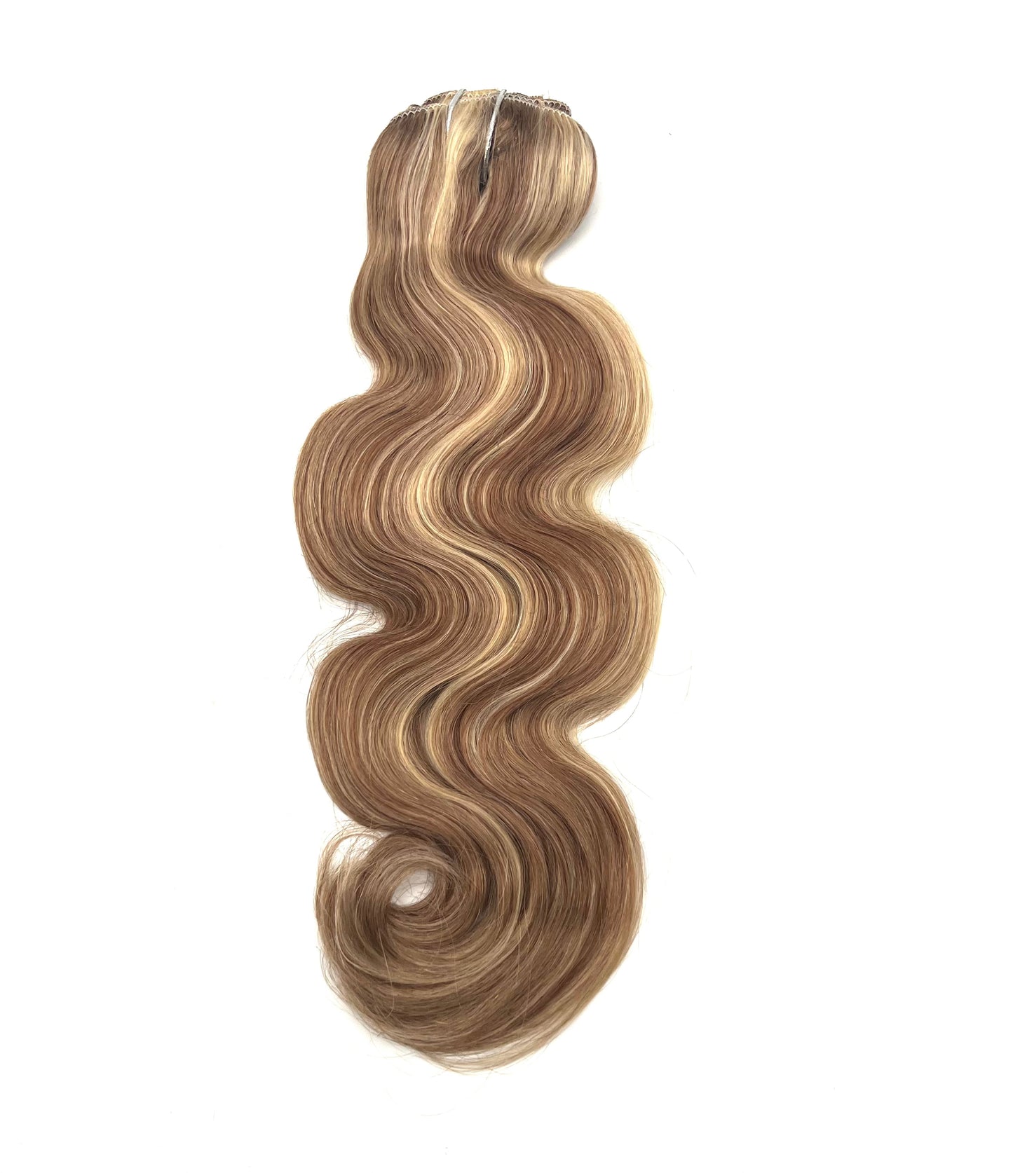 VIP Extensions ClipeX Body Wave Clip-In Hair Extensions, 8/22 Medium Ash Brown / Champagne Blonde, 18 in